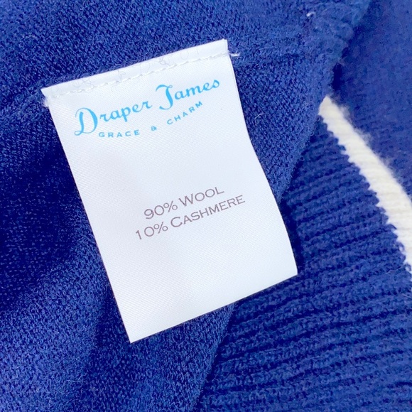 Draper James navy blue sweater wool and cashmere blend size large - Picture 8 of 9